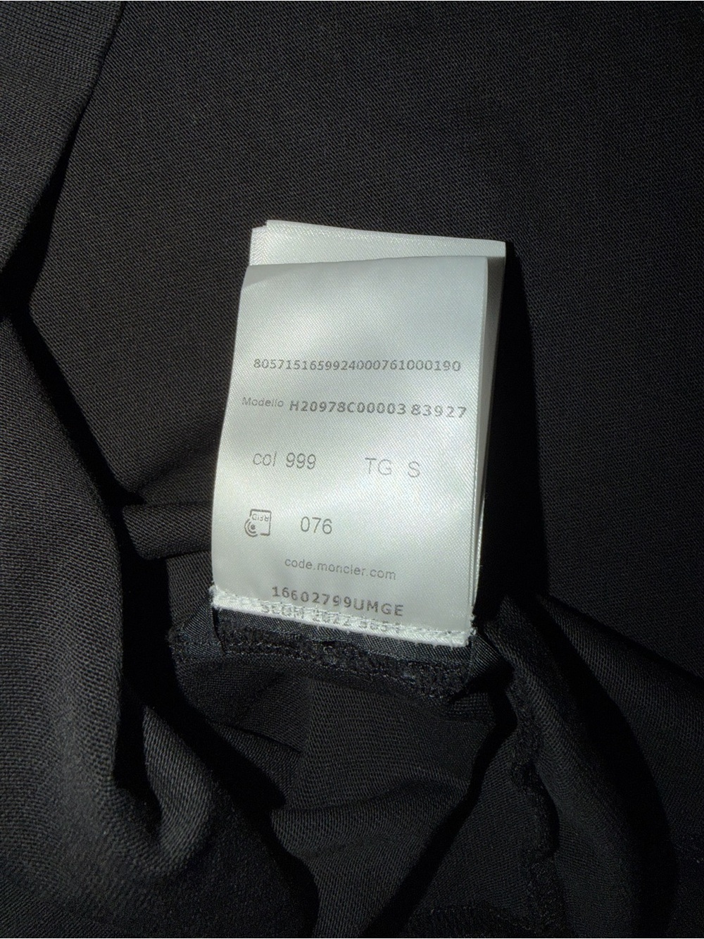 Moncler Black T-Shirt with Blue & White Graphic Panel - Picture 6 of 7